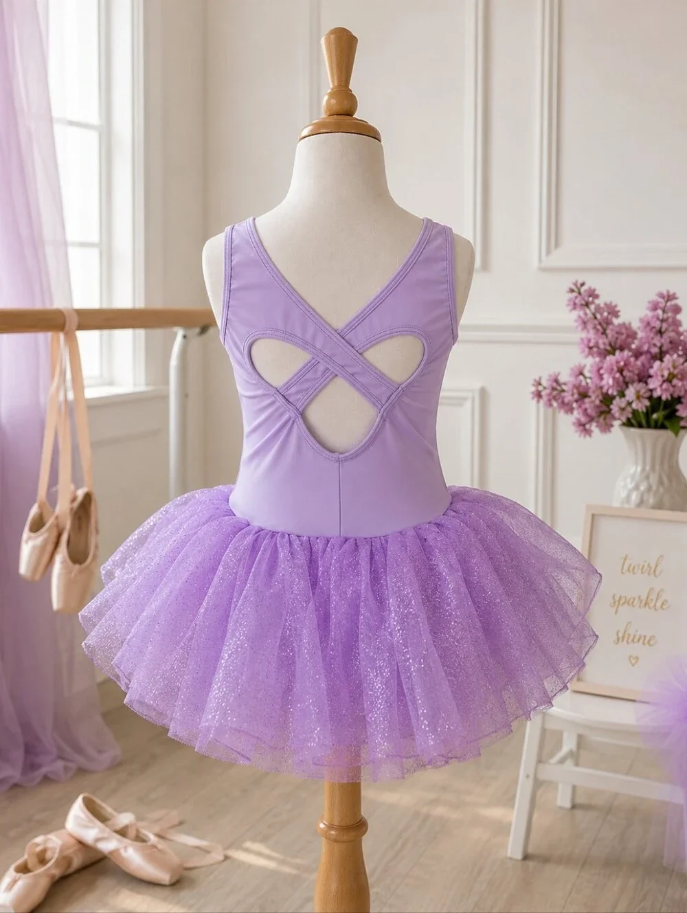 Shimmy Shimmy Lavender Ballet Tutu Dress Girls 7/8 Sparkle Dance Dress NWT